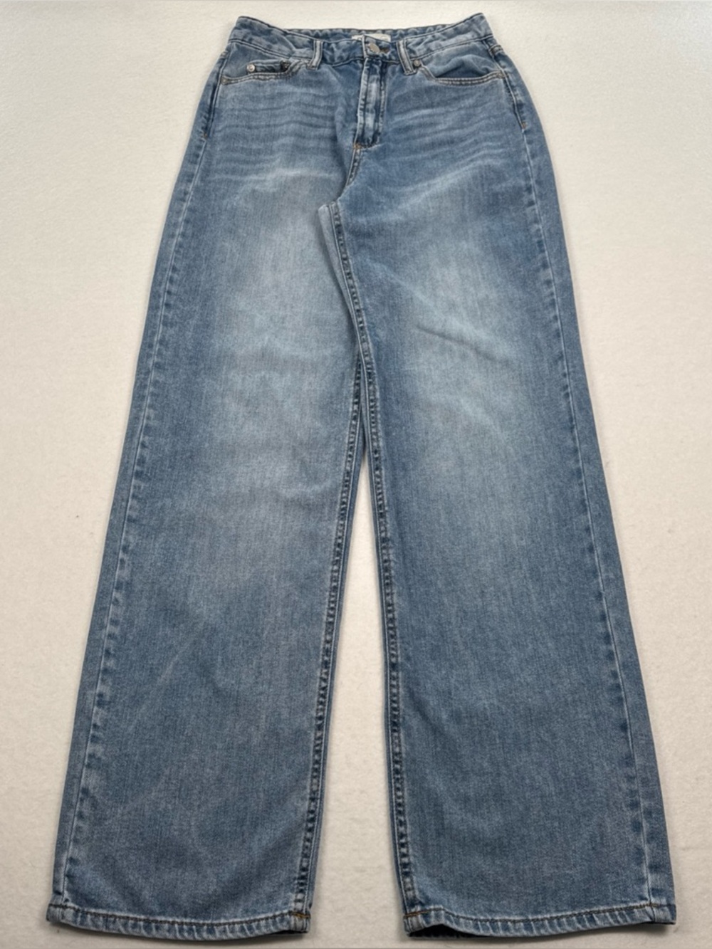 OAT New York High Rise Jeans Women’s  2/26 Wide Leg Med Lt Wash Blue Loose Fit